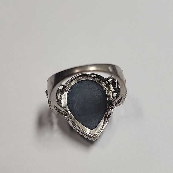 Druzy Quartz Sterling Silver 925 Statement Ring Size 10 - Picture 4 of 8